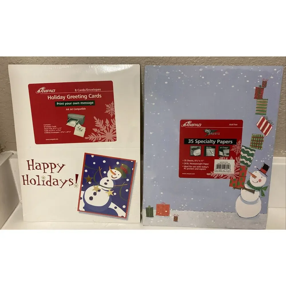 Vtg Personalized Christmas Cards Happy Holidays + 35 Sheets Paper Print Personal